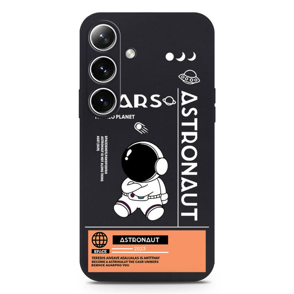 Astronaut Series Design Soft Phone Case - Silica Gel Case - Black - Samsung Galaxy S25