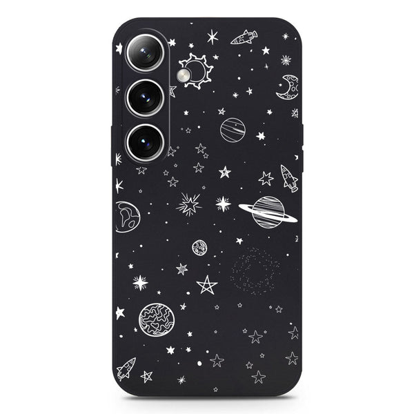 Stardust Dreams Design Soft Phone Case - Silica Gel Case - Black - Samsung Galaxy S25 Plus