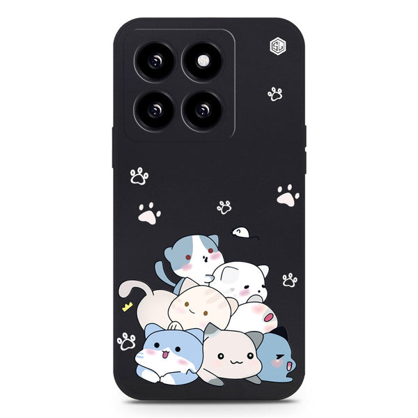 Cute Smile Design Soft Phone Case - Black - Xiaomi 14