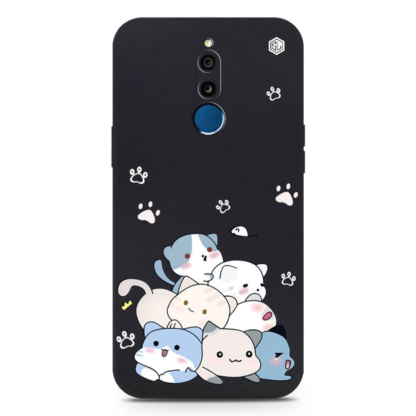 Cute Smile Design Soft Phone Case - Black - Huawei Mate 10 Lite