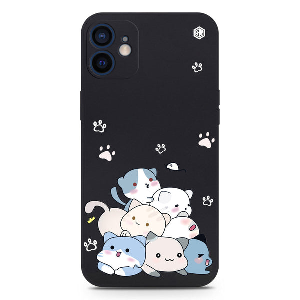 Cute Smile Design Soft Phone Case - Black - iPhone 12 Mini