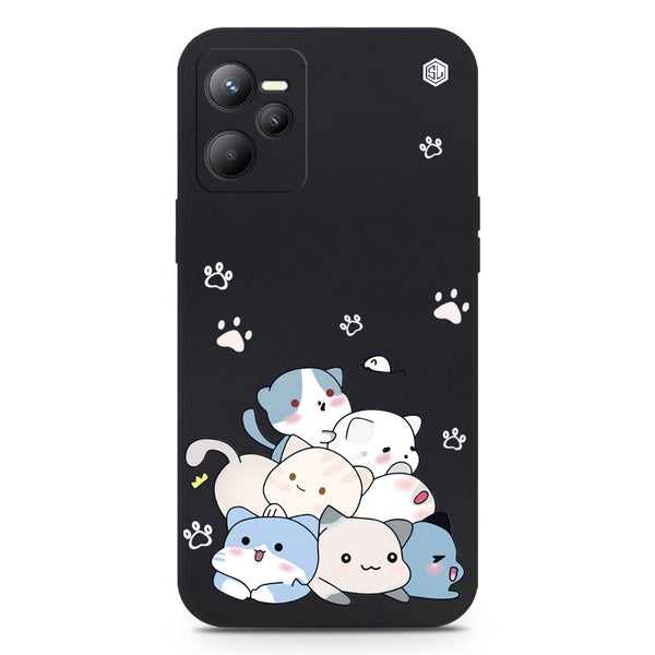 Cute Smile Design Soft Phone Case - Black - Realme C35