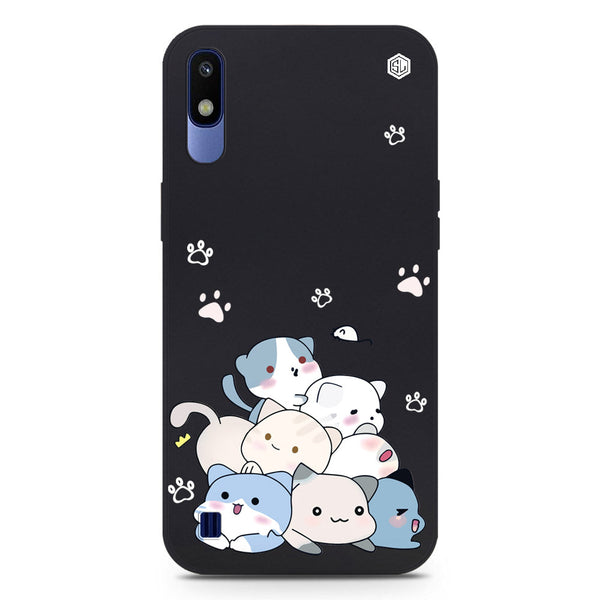 Cute Smile Design Soft Phone Case - Black - Samsung Galaxy A10