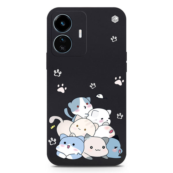 Cute Smile Design Soft Phone Case - Black - Vivo Y77 5G