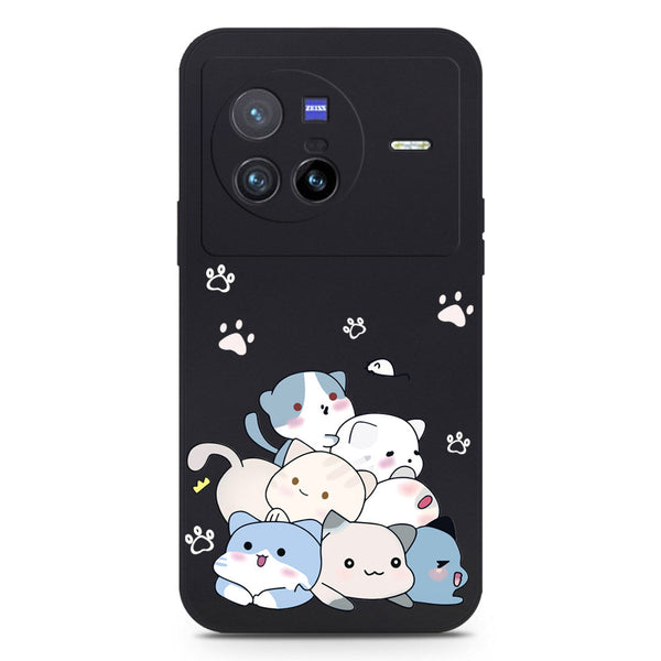 Cute Smile Design Soft Phone Case - Black - Vivo X80