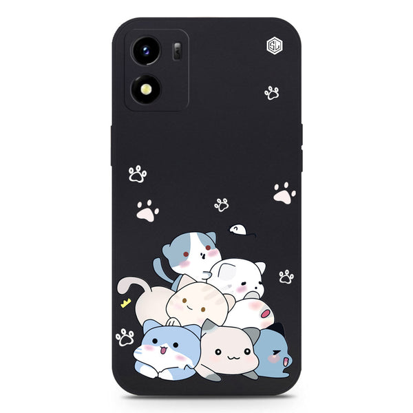 Cute Smile Design Soft Phone Case - Black - Vivo Y01