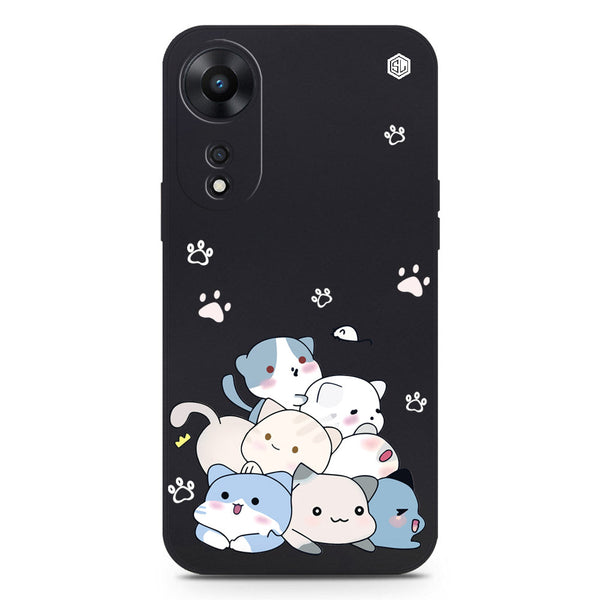 Cute Smile Design Soft Phone Case - Black - Oppo A78 4G