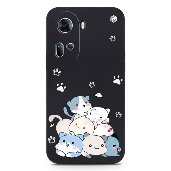 Cute Smile Design Soft Phone Case - Black - Oppo Reno 11 5G
