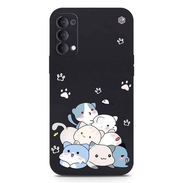 Cute Design Soft Phone Case - Silica Gel Case - Black - Oppo Reno 4 Pro 5G