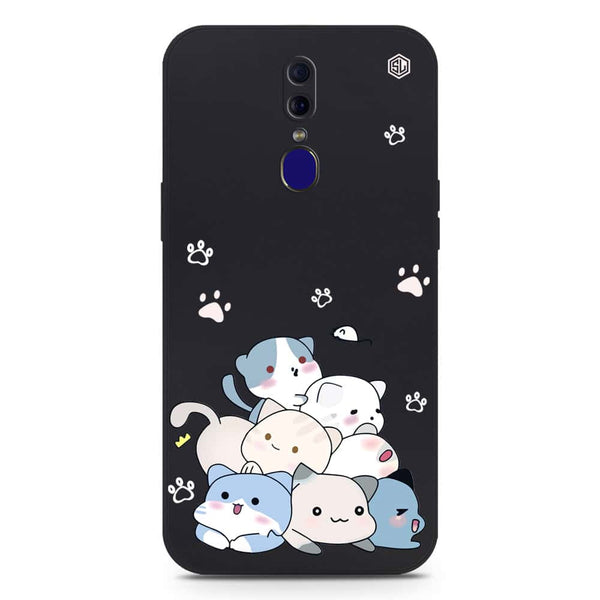 Cute Design Soft Phone Case - Silica Gel Case - Black - Oppo F11