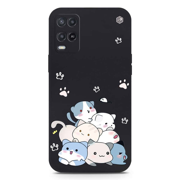 Cute Design Soft Phone Case - Silica Gel Case - Black - Oppo A54 4G
