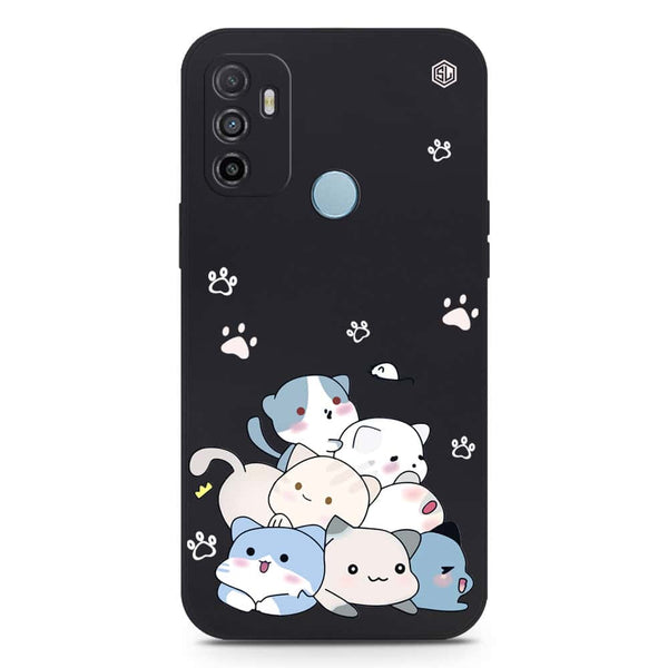 Cute Design Soft Phone Case - Silica Gel Case - Black - Oppo A53