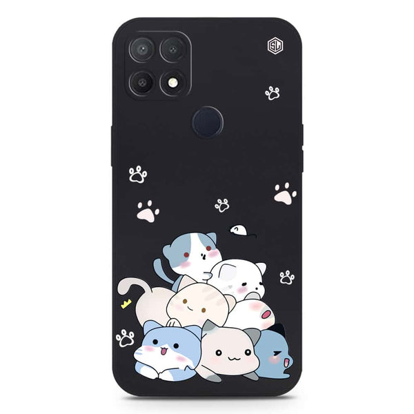Cute Design Soft Phone Case - Silica Gel Case - Black - Oppo A15s