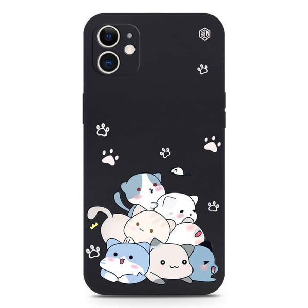 Cute Design Soft Phone Case - Silica Gel Case - Black - iPhone 11