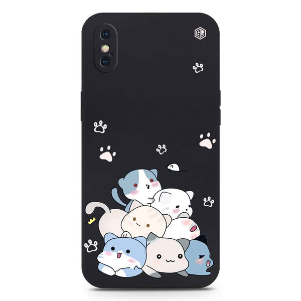 Cute Design Soft Phone Case - Silica Gel Case - Black - iPhone XS / X