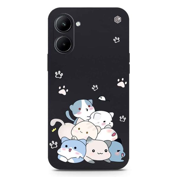 Cute Design Soft Phone Case - Silica Gel Case - Black - Realme C33