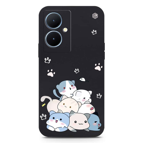 Cute Design Soft Phone Case - Silica Gel Case - Black - Vivo Y78 Plus 5G