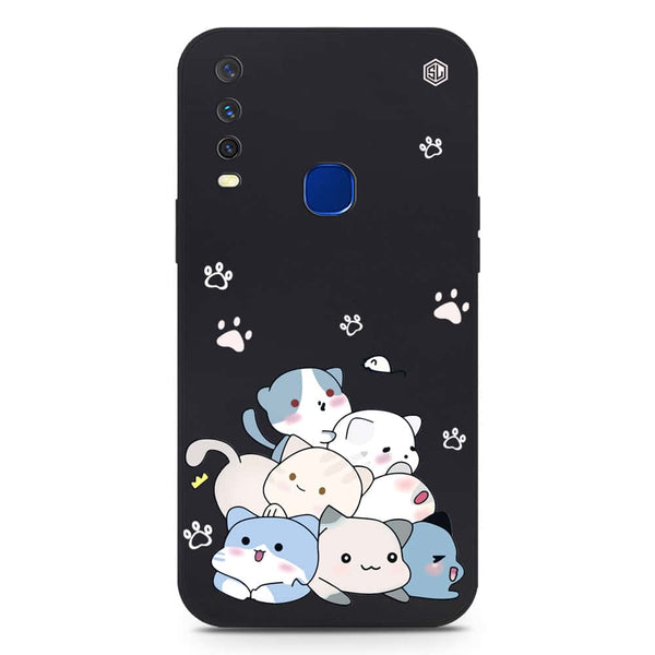 Cute Design Soft Phone Case - Silica Gel Case - Black - Vivo Y12