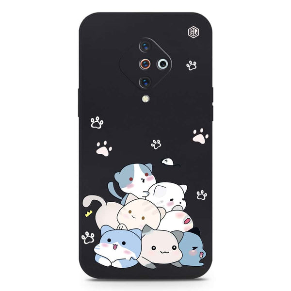Cute Design Soft Phone Case - Silica Gel Case - Black - Vivo Y9s