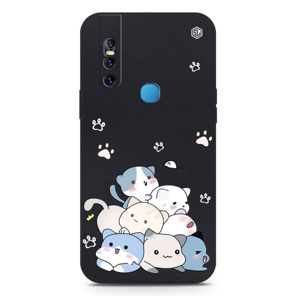 Cute Design Soft Phone Case - Silica Gel Case - Black - Vivo V15