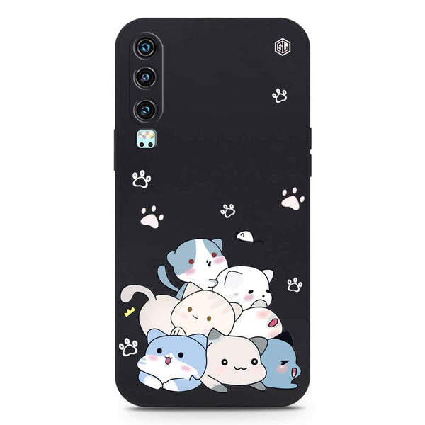 Cute Design Soft Phone Case - Silica Gel Case - Black - Huawei P30