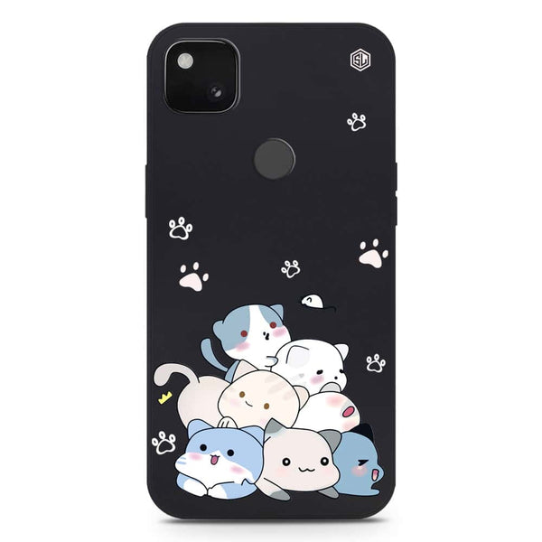 Cute Design Soft Phone Case - Silica Gel Case - Black - Google Pixel 4a 4G