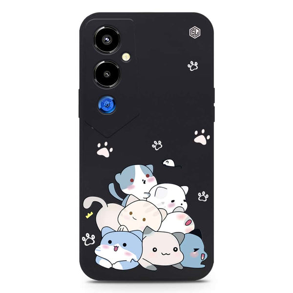 Cute Design Soft Phone Case - Silica Gel Case - Black - Tecno Pova 4 Pro