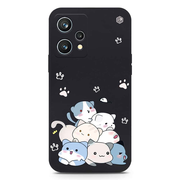 Cute Design Soft Phone Case - Silica Gel Case - Black - Realme 9 4G