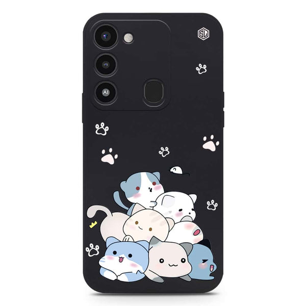 Cute Design Soft Phone Case - Silica Gel Case - Black - Tecno Spark 9