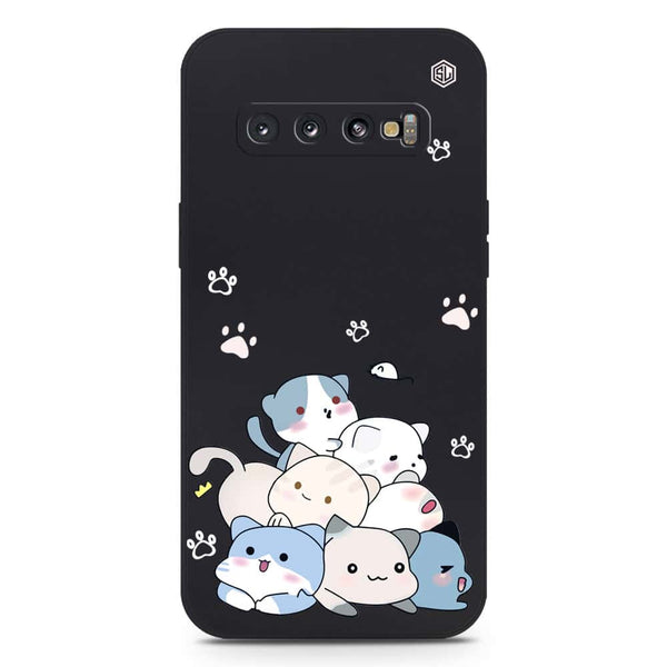 Cute Design Soft Phone Case - Silica Gel Case - Black - Samsung Galaxy S10