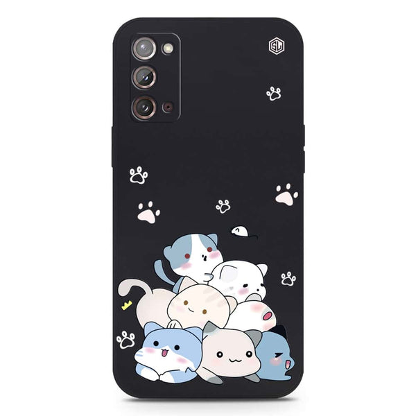 Cute Design Soft Phone Case - Silica Gel Case - Black - Samsung Galaxy Note 20