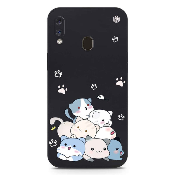 Cute Design Soft Phone Case - Silica Gel Case - Black - Samsung Galaxy A30