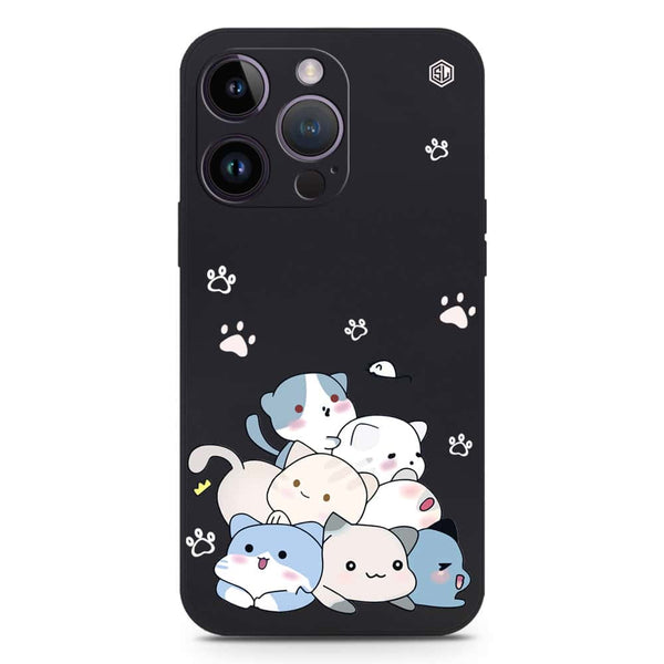 Cute Design Soft Phone Case - Silica Gel Case - Black - iPhone 14 Pro