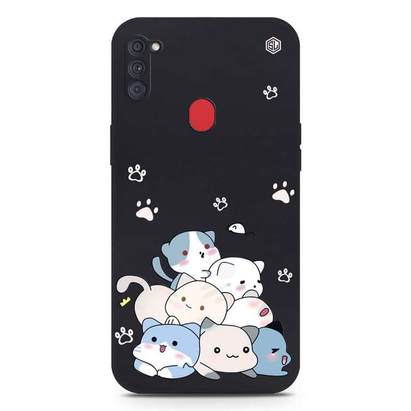 Cute Design Soft Phone Case - Silica Gel Case - Black - Samsung Galaxy A11