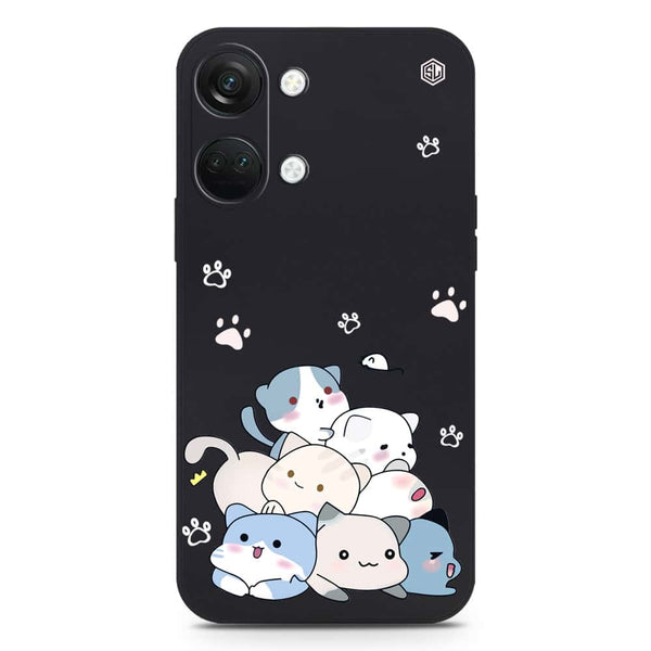 Cute Design Soft Phone Case - Silica Gel Case - Black - OnePlus Ace 2V