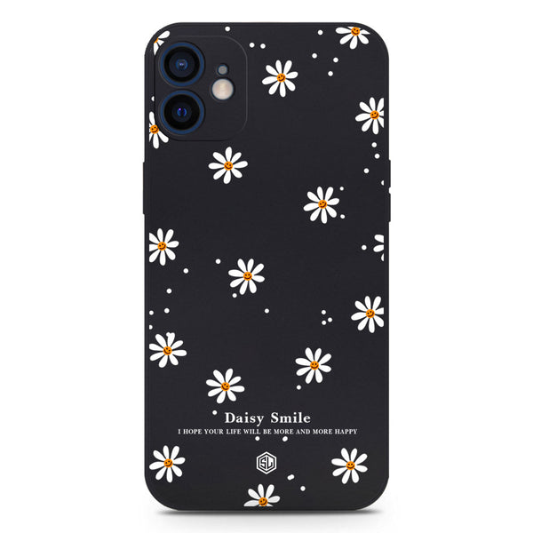 Daisy Smile Design Soft Phone Case - Black - iPhone 12 Mini