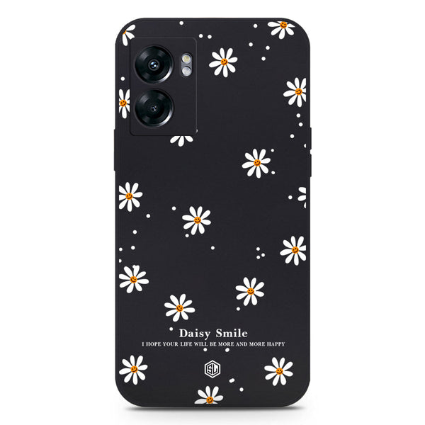 Daisy Smile Design Soft Phone Case - Black - Oppo A56s