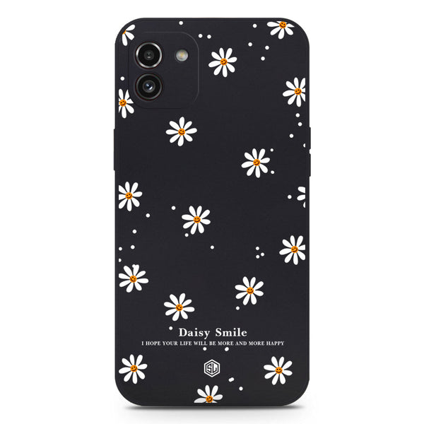 Daisy Smile Design Soft Phone Case - Black - Samsung Galaxy A03