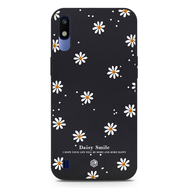 Daisy Smile Design Soft Phone Case - Black - Samsung Galaxy A10