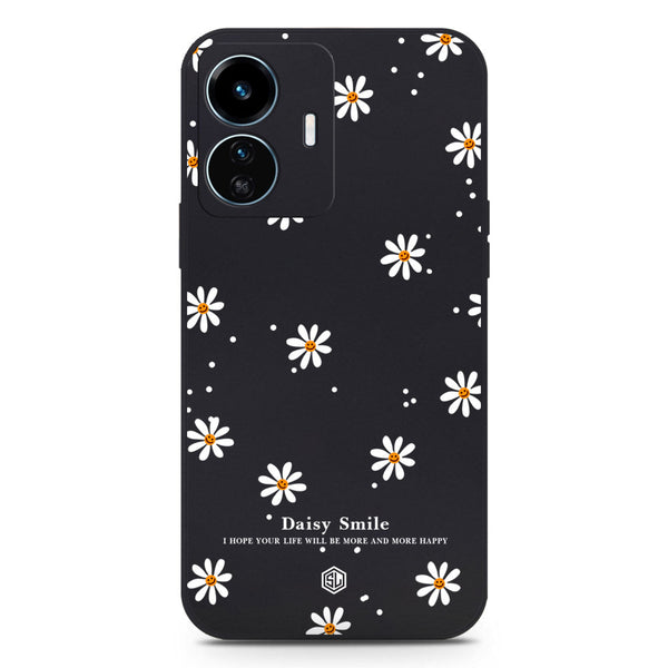Daisy Smile Design Soft Phone Case - Black - Vivo Y77 5G