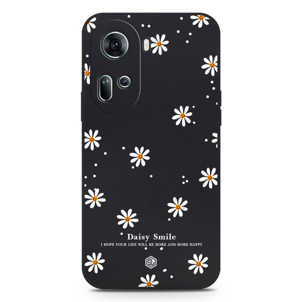 Daisy Smile Design Soft Phone Case - Black - Oppo Reno 11 5G