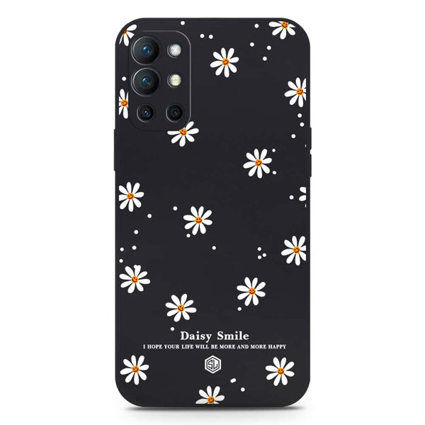 Daisy Smile Design Soft Phone Case - Silica Gel Case - Black - OnePlus 9R