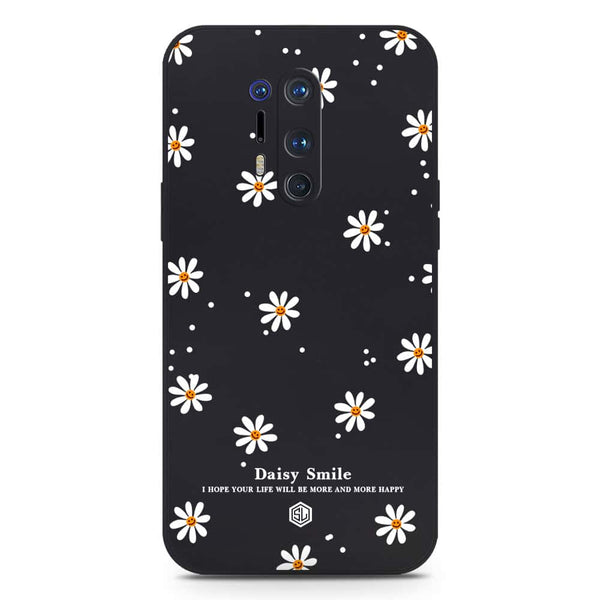 Daisy Smile Design Soft Phone Case - Silica Gel Case - Black - OnePlus 8 Pro