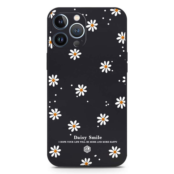 Daisy Smile Design Soft Phone Case - Silica Gel Case - Black - iPhone 13 Pro