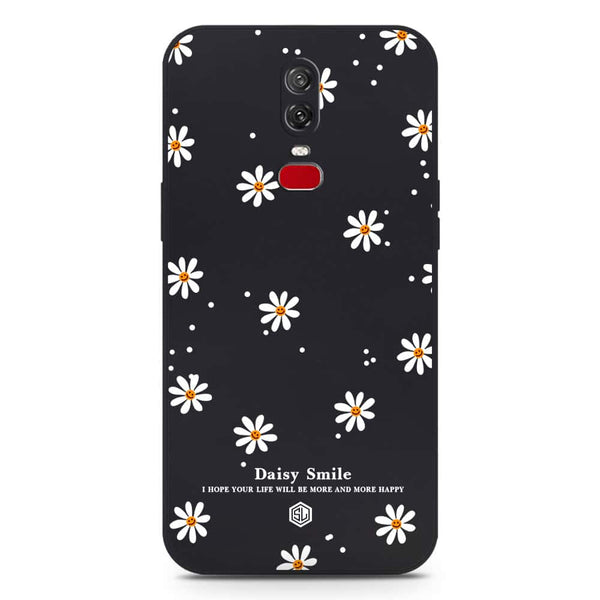 Daisy Smile Design Soft Phone Case - Silica Gel Case - Black - OnePlus 6