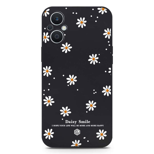 Daisy Smile Design Soft Phone Case - Silica Gel Case - Black - Oppo Reno 7 Lite