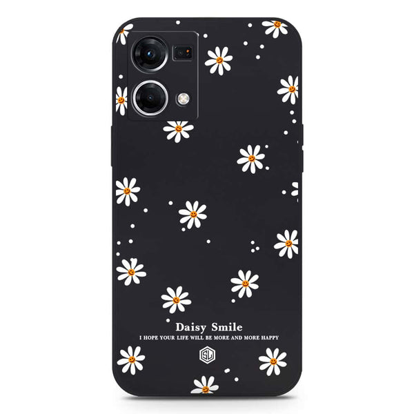 Daisy Smile Design Soft Phone Case - Silica Gel Case - Black - Oppo Reno 7 4G