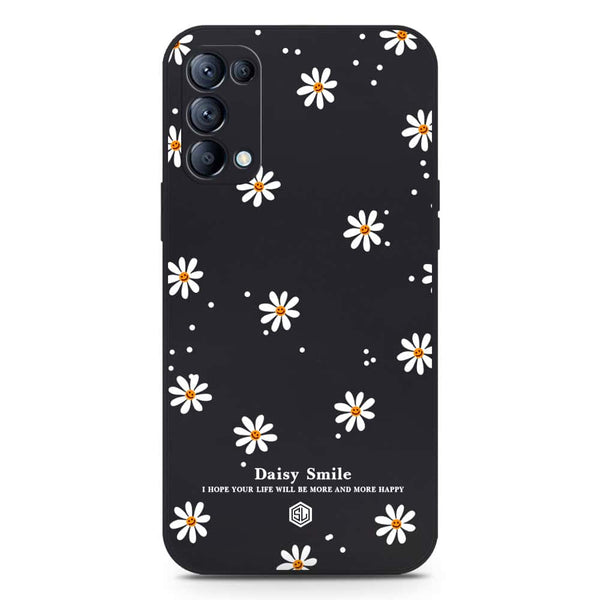 Daisy Smile Design Soft Phone Case - Silica Gel Case - Black - Oppo Reno 5 Pro 5G