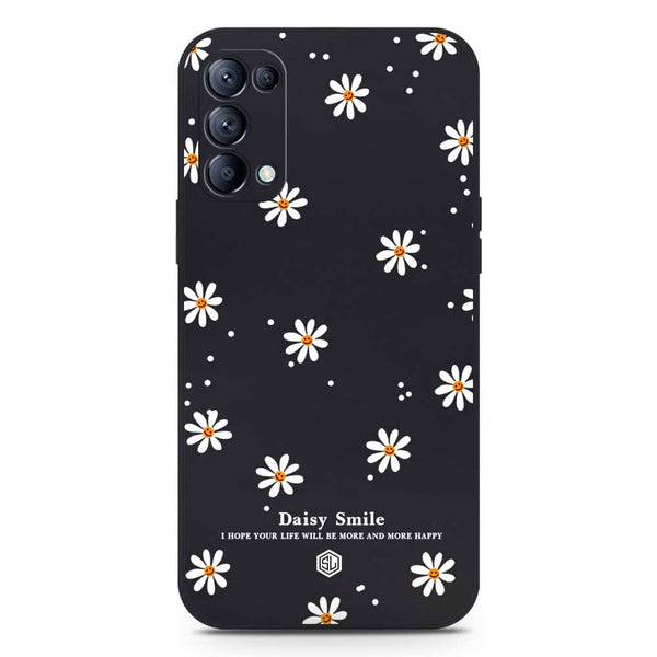 Daisy Smile Design Soft Phone Case - Silica Gel Case - Black - Oppo Reno 5 4G