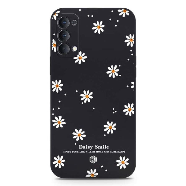 Daisy Smile Design Soft Phone Case - Silica Gel Case - Black - Oppo Reno 4 Pro 5G